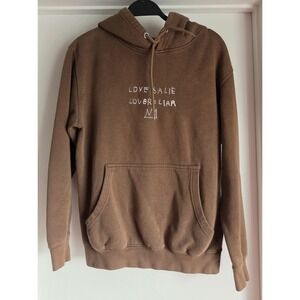 Ripple Jean Michel Basquiat Love is a Lie Brown Hoodie M Unisex Long Sleeve